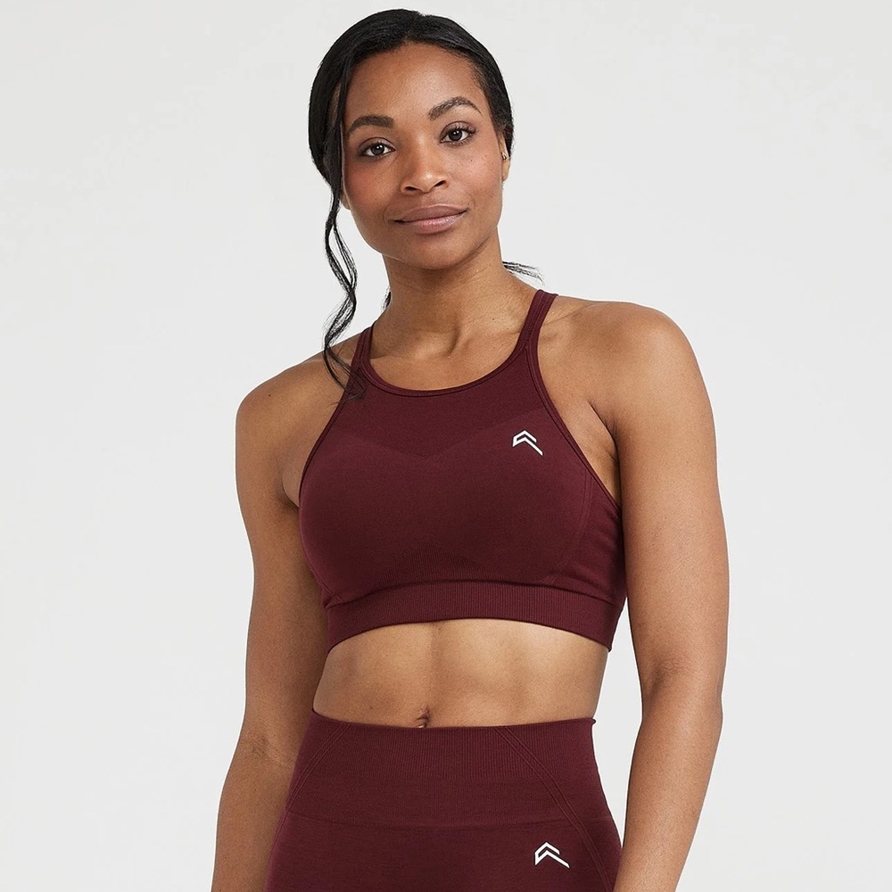 Oner Active Effortless Seamless High Neck Bralette - Rosewood - Medium